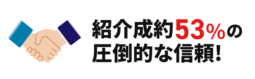 紹介成約53％の圧倒的な信頼!